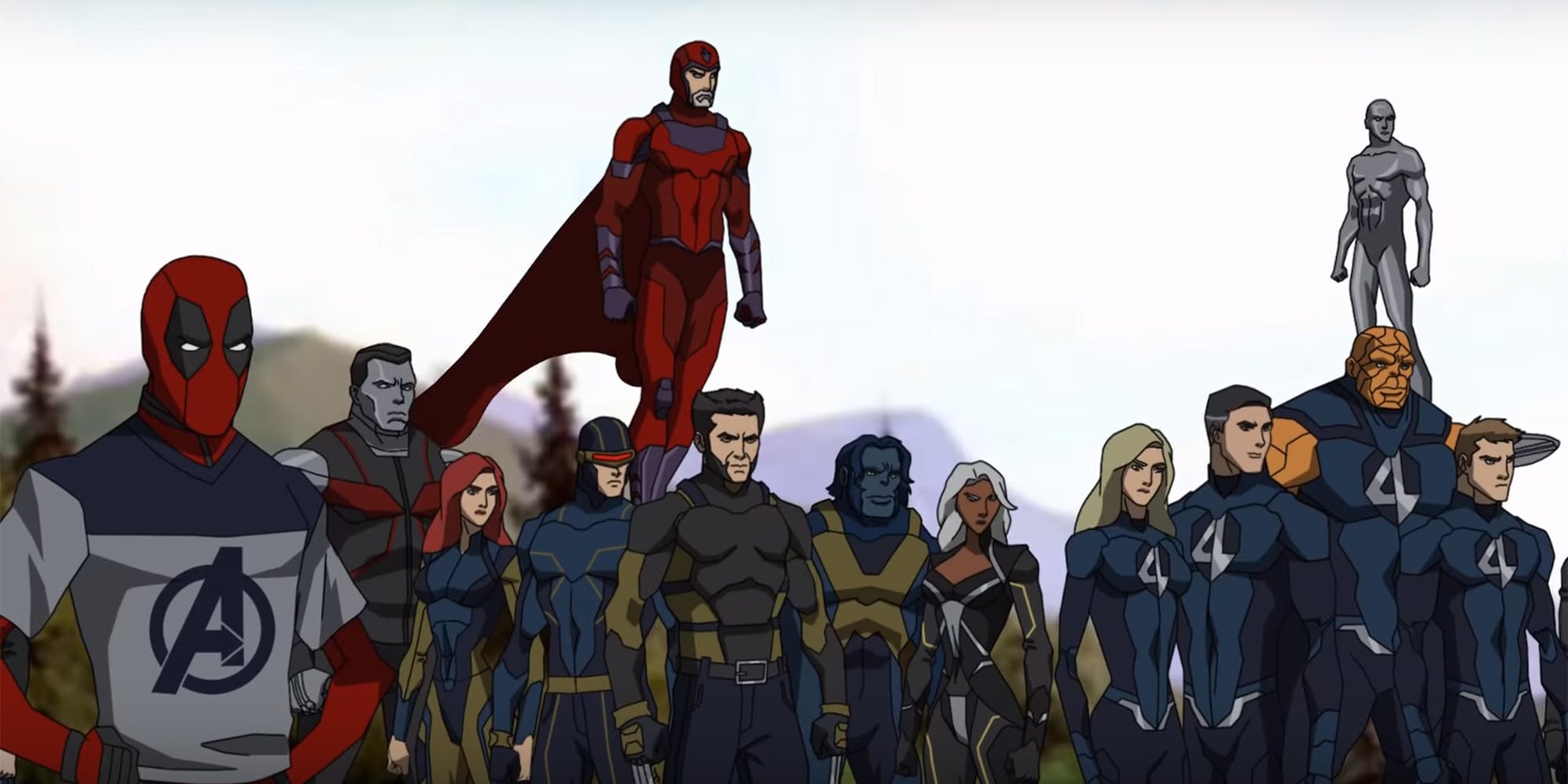 Marvel animated. Команда Мстители фантастическая четверка. Мультсериал Мстители фантастическая четверка. Люди Икс Мстители война бесконечности. Аниме Мстители люди Икс.